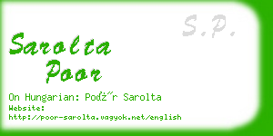 sarolta poor business card